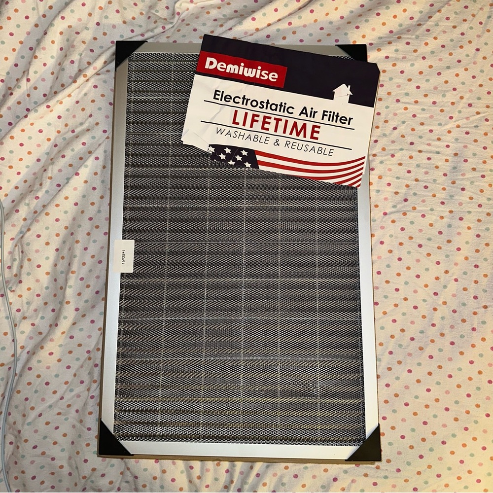 Demiwise Electrostatic Air Filter 16x25x1 - Washable & Reusable - NIB